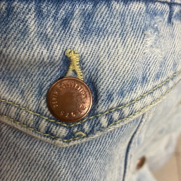 Zara Faded Blue Ripped Denim Jacket - Picture 4 of 7